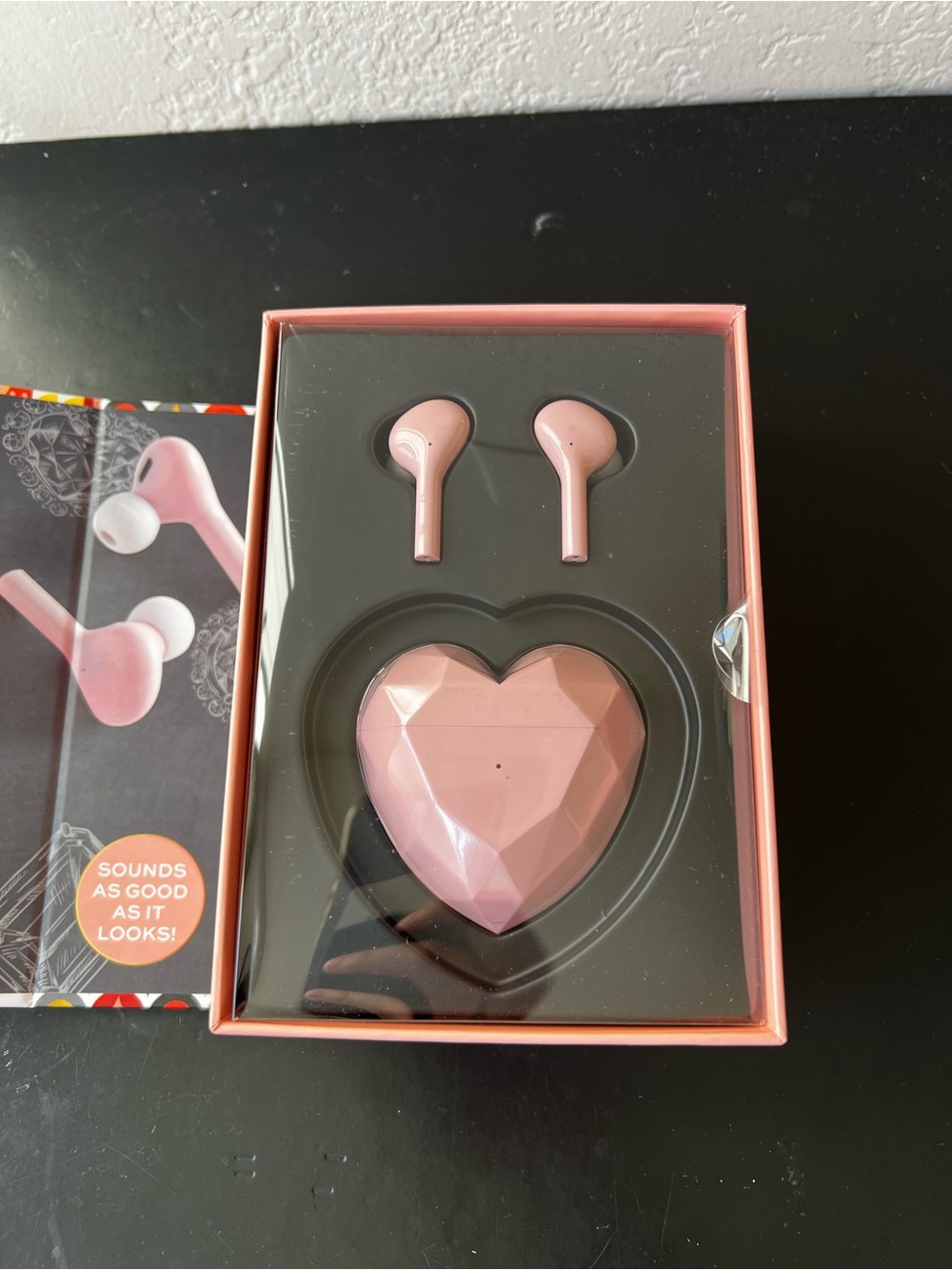FAO Schwarz Wireless Heart-Shaped Earbuds in Pink - Stylish Bluetooth Headphones
